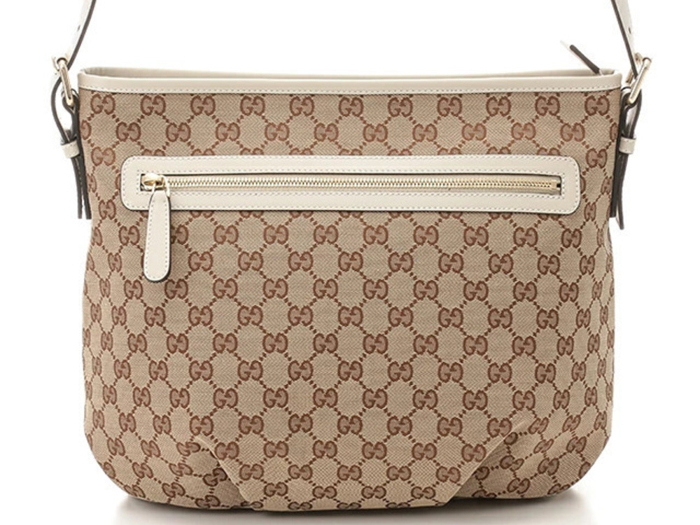 Gucci GG Shoulder Canvas Calfskin Bag Black